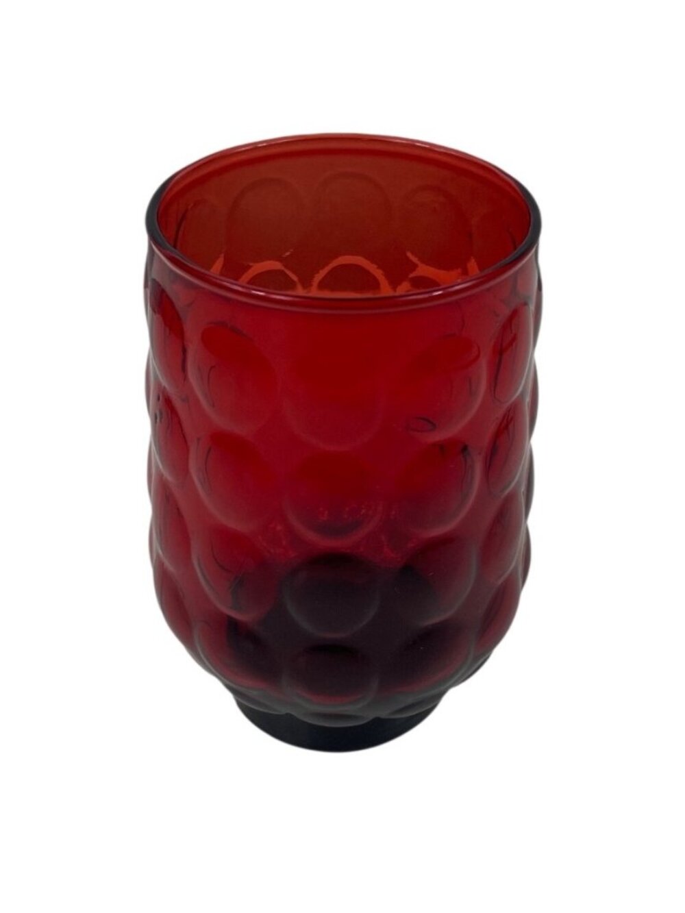 Anchor Hocking Royal Ruby Red Bubble Pattern Glass Tumbler 10 oz - Picture 2 of 10